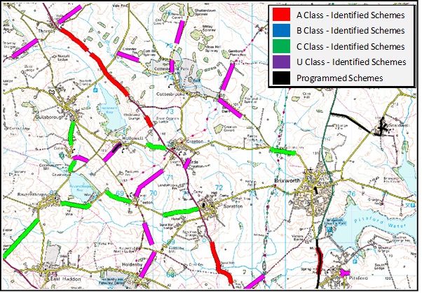 WDM USA project summary data of identified schemes colour coded